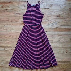 Maurices Striped Halter Top Midi Dress